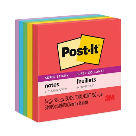 POST-IT Pad, Post-It 3"x3", Ne, PK5 6545SSAN